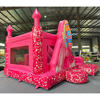 Château gonflable à thème princesse, château gonflable commercial d'extérieur avec toboggan, combo de jeux gonflables pour location de fête