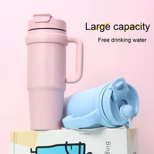 Customized Portable 30oz Double Wall Stainless Steel Travel Mug Leakproof <b>Coffee</b> Cup with Handle Water <b>Bottle</b> - Product Image 4