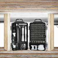 Kit de tournevis magnétique de précision 115-en-1 en chrome, personnalisable OEM, pour réparation de téléphones portables, qualité professionnelle, électronique
