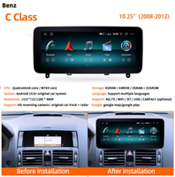 Système multimédia de voiture avec écran 10,25 pouces, CarPlay sans fil, Android Auto, WiFi, lecteur DVD de voiture, Mercedes Classe C 2009-2012