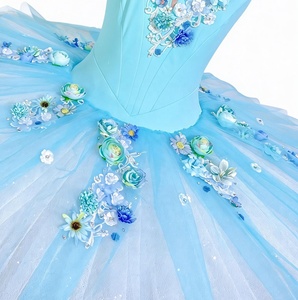 <span class=keywords><strong>Tutù</strong></span> Professionale da Balletto per Ragazze Fairy con Tulle Floreale in Nylon per Competizioni e Spettacoli di <span class=keywords><strong>Danza</strong></span> - Product Image 3