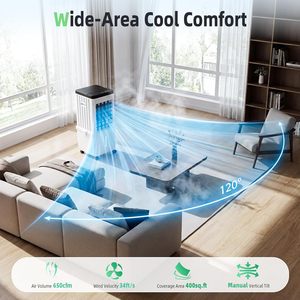 Refroidisseur d'air portable FODFINU, réservoir d'eau de 6,87 gallons, refroidisseur évaporatif 2500 CFM avec télécommande pour la maison et le bureau - Product Image 2