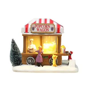 Iluminação LED criativa de Natal, porta-malas de comida, música musical, enfeites de papel, caixa de decoração para casa, casa de pipoca, Natal, mais vendida