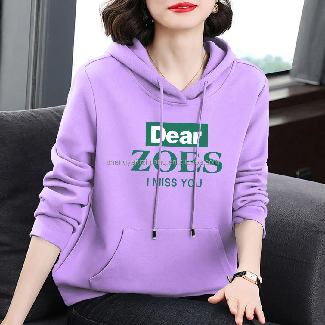 Women's baggy hoodies In-Stock Printing Cotton Short Hoodie Sweatshirts Women's Top korean fashion hoodies