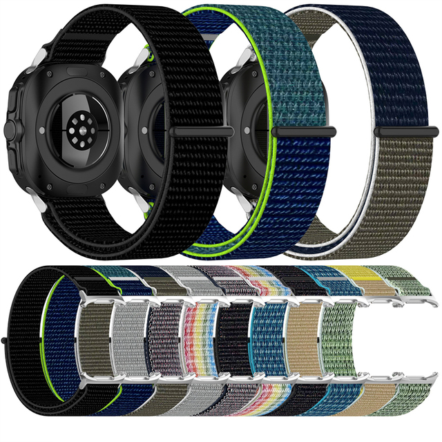 Adjustable Breathable Elastic Fabric Nylon Ribbon Sport Smartwatch Band for Samsung Galaxy Watch Ultra Strap