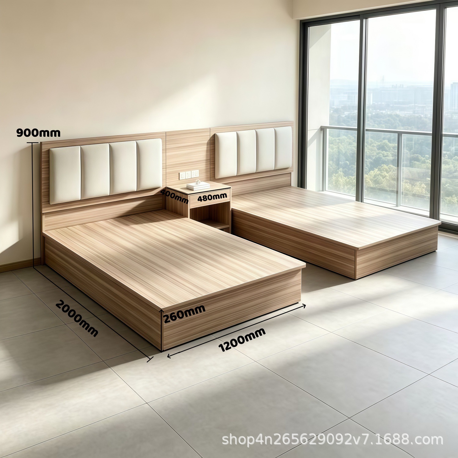 1.2-meter standard room bed - T
