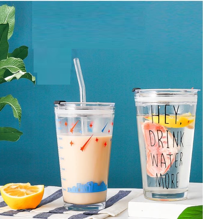 480ml Drinking glass cup with logo