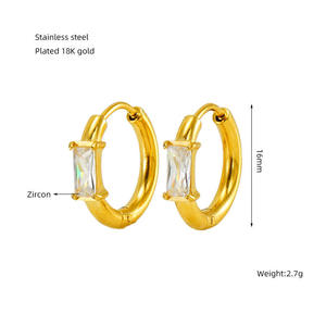 Nuovo Set di Orecchini con Zirconi Ispirati ai Designer - Placcati in Oro 18K PVD Anti-ossidazione, Acciaio Inossidabile Premium, Gioielli di Moda Raffinati - Product Image 5