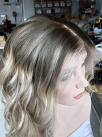 Perruque Cheveux Humains Ondulés Ombrés Blonds, Perruque Frontale en Dentelle HD 13x4 Pré-Pluckée, Ligne de Cheveux Naturelle, Cheveux Humains Remy pour Femmes