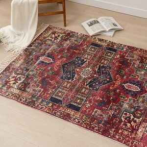 <strong>Vintage</strong> Persian Style <strong>Red</strong> Area Rug with Tassels Tribal Medallion Floor <strong>Carpet</strong> - Product Image 2