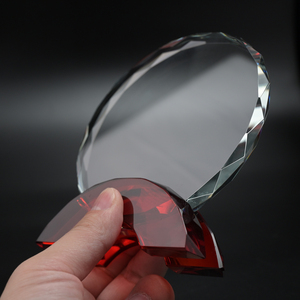 Premio de trofeo de cristal en blanco de forma redonda con base de color Grabado con láser Disponible Premios de trofeo de cristal de sublimación - Product Image 5