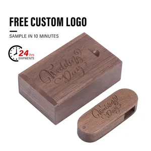 JASTER Usb2.0 Wood Pendrive Flash Stick16GB 32GB 64GB 128GB Wedding Memory Gift Box With Usb Flash Drive