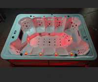 Spa de jardin pour 10 personnes, hydrothérapie, bain à remous en acrylique, musique Bluetooth, commande intelligente pour la cour