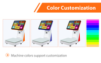ZHONGJI TS9D(AI) Écran tactile alimenté par l'IA, balance de caisse de supermarché avec imprimante, système d'exploitation Windows, imprimante thermique Intel Pentium, 128 Go de RAM, 8 Go