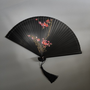Éventails pliants haut de gamme pour femmes, entièrement en <span class=keywords><strong>bambou</strong></span>, peints à la main, pour la danse et le cheongsam, avec découpes sculptées, style boutique - Product Image 2