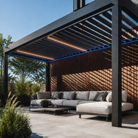 Pergola Bioclimatique en Aluminium Motorisée à Lames Orientables Étanche Écologique Durable avec Bandes LED pour Jardin et Terrasse Extérieure – Vente en Gros