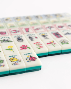 Juego de Mahjong Americano Estilo <span class=keywords><strong>Riviera</strong></span> Italiana, 160 Fichas de Acrílico con Textura de Jade Azul Océano, Regalo para Noches de Juego en Familia - Product Image 6