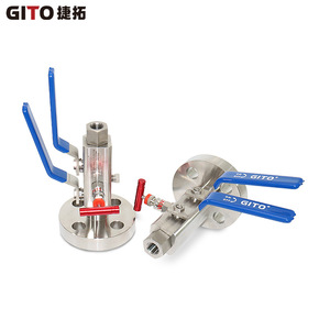 Válvula de Bola Manual de Alta Presión GITO SBB de 3/4'' con Brida, Acero Inoxidable 316, Doble Válvula de Descarga para Agua y Gas RJ 1500LB OEM - Product Image 3
