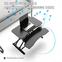 Bureau debout pliable et réglable Jiesheng de 32 pouces de haute qualité – Poste de travail portable ergonomique pour ordinateur (assis-debout)