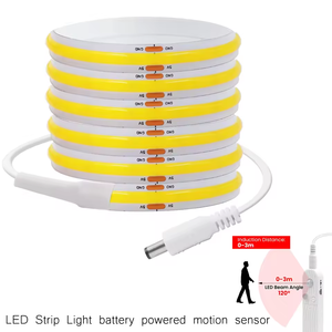 8MM COB <b>Led</b> <b>Strip</b> 5V PIR Motion Sensor <b>Battery</b> <b>Powered</b> 320LEDs/M USB Induction Night <b>Light</b> Warm White for Home Lighting - Product Image 2
