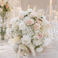 YM Bestseller Weiße Seidenblumen-Arrangements Handgefertigte Künstliche Seidenrosen Hochzeitsblumen Ballkleid-Tischdekoration für Hochzeiten