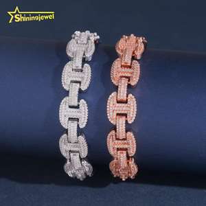 Nuevo Collar <span class=keywords><strong>de</strong></span> Moda Hip Hop Personalizado con Moissanita, <span class=keywords><strong>Cadena</strong></span> Cubana Infinita <span class=keywords><strong>de</strong></span> 12 mm <span class=keywords><strong>de</strong></span> Grosor, Plata 925 para Hombre - Product Image 3