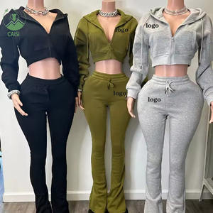 أزياء عصرية أطقم صوف من قطعتين للنساء، بدلات رياضية مكونة من كنزة وسروال طويل الأكمام، ملابس نسائية خريف وشتاء 2026 - Product Image 1