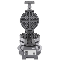 Gaufrier RAF 1400W à structure rotative, chauffage uniforme double face, plaques antiadhésives durables pour une cuisson uniforme des gaufres