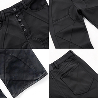 Jean en denim évasé pour homme, style urbain, patchwork, déchiré, noir, grandes tailles, jean samouraï personnalisé pour homme, été