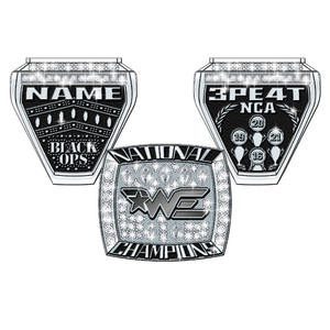 Bagues de championnat en métal personnalisées en gros mode sportive bagues de champion de basket-ball plaqué rhodium pour jeunes sportifs - Product Image 2