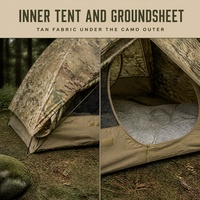Tente de camping camouflage double couche robuste avec poteaux de support en aluminium pour activités de plein air en milieu sauvage