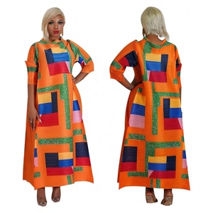 Europa y América, Moda Femenina, <span class=keywords><strong>Issey</strong></span> <span class=keywords><strong>Miyake</strong></span>, <span class=keywords><strong>Vestido</strong></span> Plisado Estampado con Cuello Redondo Más Vendido, Nuevo - Product Image 3