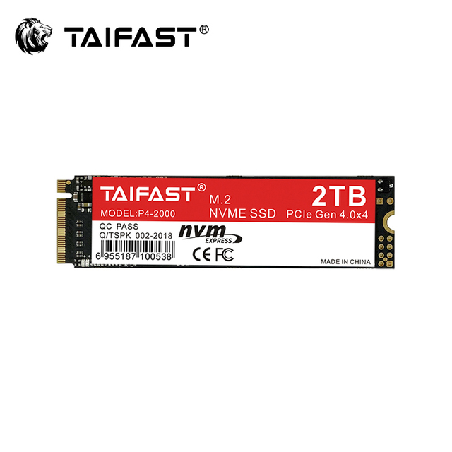 TAIFAST 4TB M.2 2280 NVMe PCIe 4.0 Gen 4 X 4 Heatsink Internal SSD RoHS Certified Bulk Packaging Solid State Hard Drive