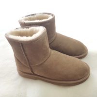 Bottes mi-mollet en peau de mouton véritable double face, super chaudes, fourrées pour l'hiver, pour femmes, pour l'extérieur par temps froid