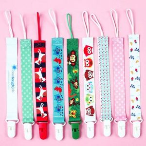 Cinta de poliéster para sublimación al por mayor con patrón de animales, soporte para chupete de bebé con clips para mordedores de bebé - Product Image 1