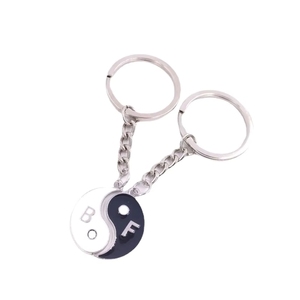 Portachiavi puzzle con ciondolo in lega per coppie, alla moda e semplice, con design 'moq jewelry tai gossip good friend' - Product Image 5