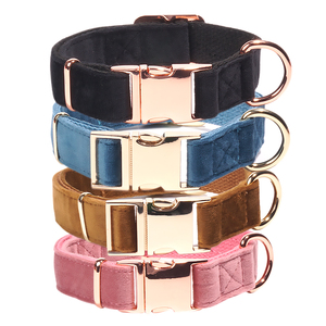 أعلى البائع الفاخرة لينة مريحة مخملية والمقود من مستلزمات الحيوانات الأليفة الجرو قلادة شعار مخصص - Product Image 1