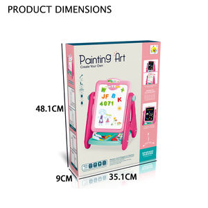 Pädagogisches Kinder-Zeichenbrett-Set mit Doppelseitiger Tafel für Buchstaben und Zahlen - Product Image 4