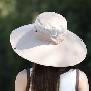 หมวกตกปลาปีกกว้างสำหรับผู้ชาย ระบายอากาศได้ดี ป้องกันรังสียูวี กันแดด หมวกบักเก็ตสำหรับกิจกรรมกลางแจ้ง สีเขียวขี้ม้า สีน้ำเงินกรมท่า สีกากี สีเทาอ่อน - Product Image 3