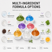Masque pour les yeux en hydrogel personnalisé, patchs pour les yeux multicolores à étiquette privée avec acide hyaluronique, collagène, peptides, niacinamide, soin à l'aloe vera