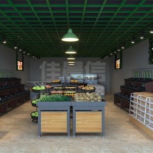 Nuovo Design Espositore in Legno per Frutta e Verdura Scaffali per Supermercato - Product Image 5