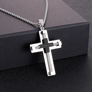 Collar para Hombre con Colgante de Cruz de Acero Inoxidable, Joyería Natural con Piedra de Nacimiento de Julio, para Comercio Electrónico Internacional, <span class=keywords><strong>KALEN</strong></span> KP55886-K - Product Image 2