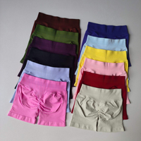 OEM Short de sport pour femme, séchage rapide, haute élasticité, taille basse, effet froncé aux fesses, sans couture, pour gym, fitness, yoga et cyclisme