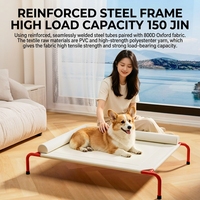 Lit pour chien surélevé de grande taille, facile à nettoyer, avec maille respirante amovible, portable, rafraîchissant, avec cadre en acier