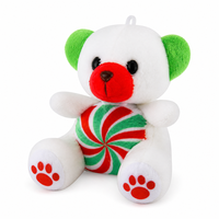 Porte-clés en peluche de Noël, motif bonbon menthe tourbillonnant, breloque de sac, animal en peluche, cadeau de fêtes