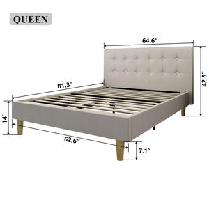 Kainice-Muebles modernos para dormitorio de hotel, de madera, tamaño <span class=keywords><strong>king</strong></span>, cama doble, cabeceros, camas queen, marco ajustable, base de cama Nórdica - Product Image 5