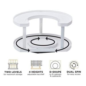 Rotatable Spice Organizer Lazy Susan Turntable Dual Spin Turntables - Product Image 3