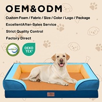 Lit pour chien en peluche coloré, imperméable, en velours cristal, avec mousse orthopédique en forme d'œuf, canapé pour animaux de compagnie pour les détaillants, OEM personnalisé
