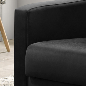 Sillón DB Hale con Detalles en Terciopelo Negro, Respaldo Acolchado de 27.5 Pulgadas, Silla Moderna para Sala de Estar u Oficina en Casa - Product Image 4