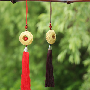Handmade Bamboo Woven <b>Car</b> Pendant Resin Material Decorative <b>Ornament</b> For <b>Car</b> Interior Gift - Product Image 1